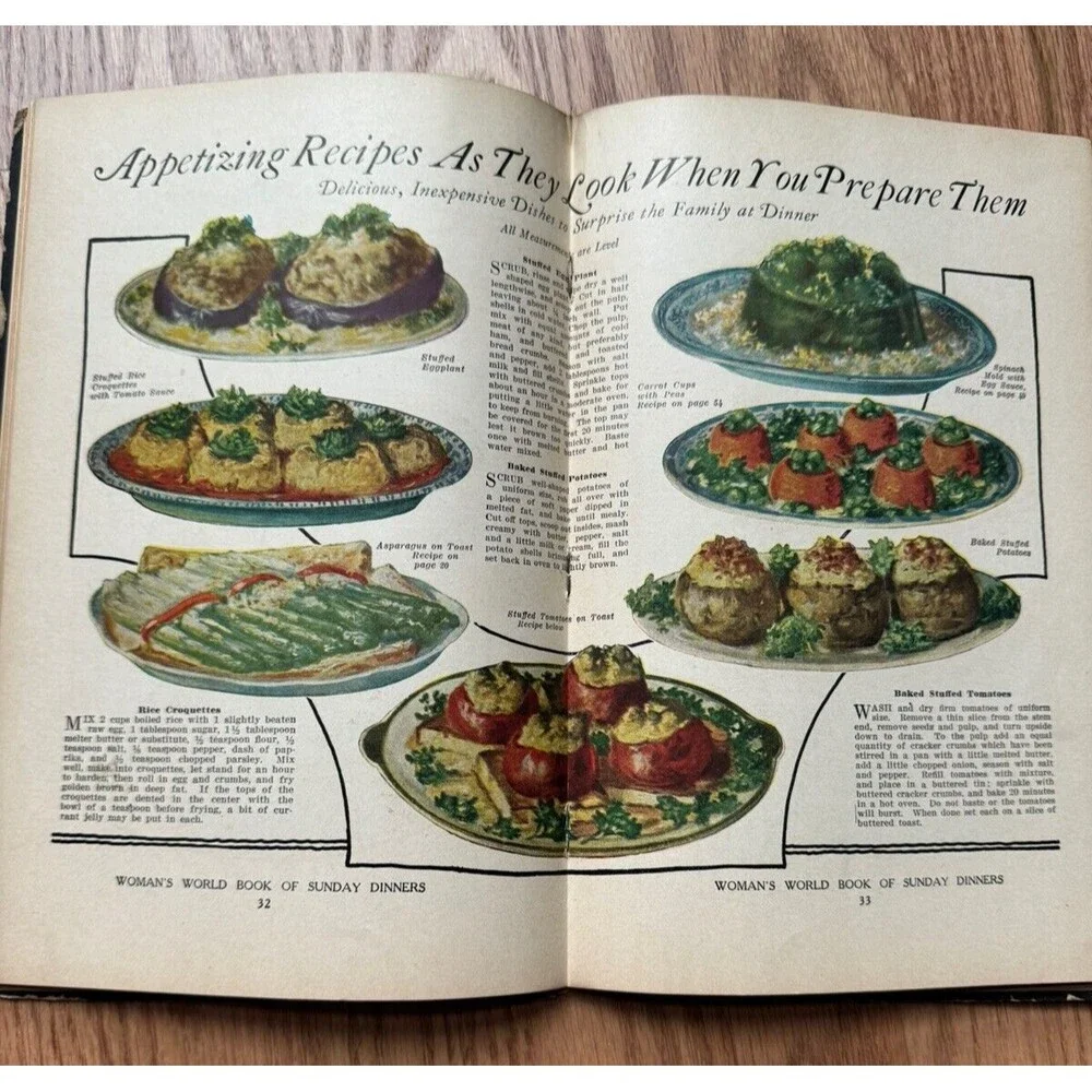 1924‎ The 52 Sunday Dinners Book Woman's World Magazine Recipes Cookbook Vintage